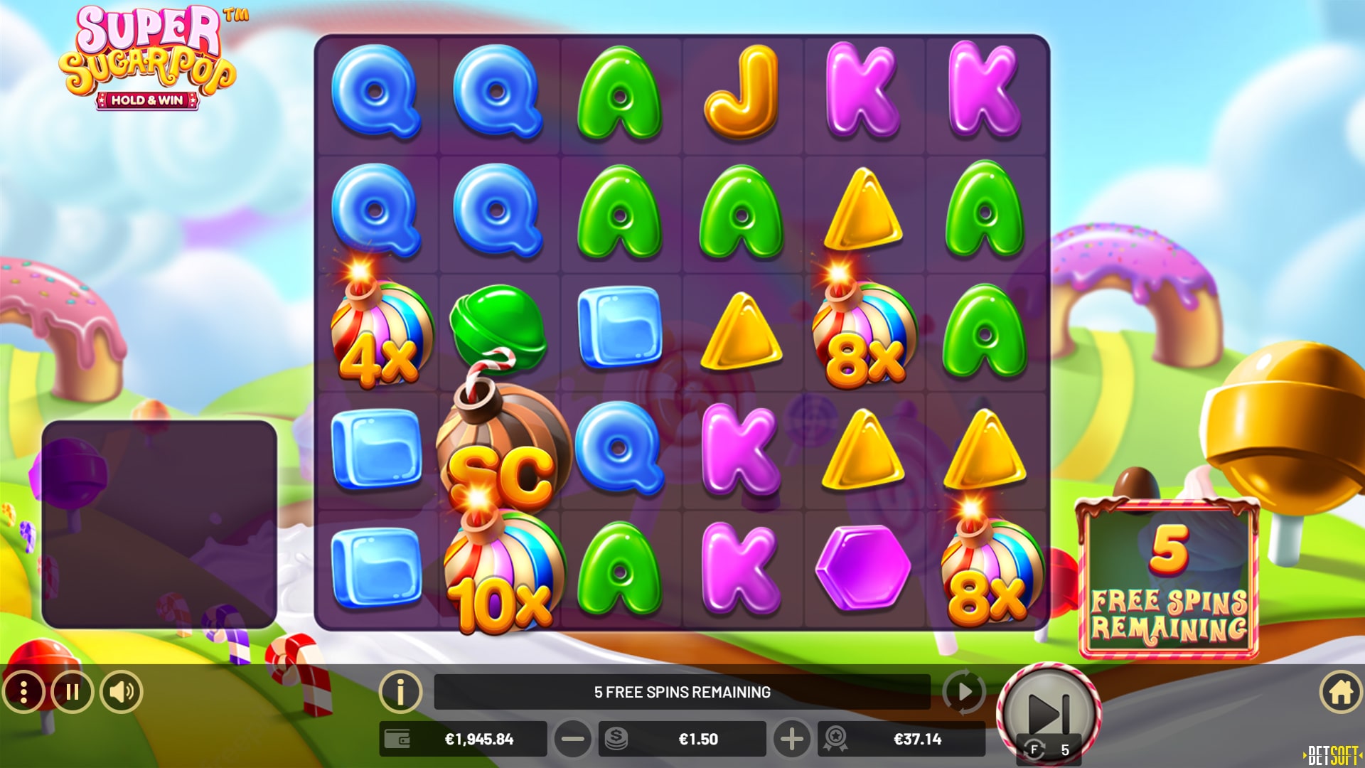 BetSoft Super Sugar Pop Screenshot